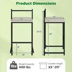 Costway 26'' Stackable Counter Height Bar Stools Set of 4 w/Back Metal Frame & Footrest Black