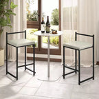 Costway 26'' Stackable Counter Height Bar Stools Set of 4 w/Back Metal Frame & Footrest Black