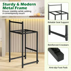 Costway 26'' Stackable Counter Height Bar Stools Set of 4 w/Back Metal Frame & Footrest Black