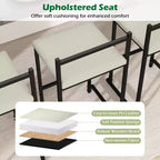 Costway 26'' Stackable Counter Height Bar Stools Set of 4 w/Back Metal Frame & Footrest Black