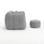Fauteuil poire souple avec mousse haute résilience, canapé paresseux carré avec repose-pieds, housse pour adultes pour jouer, lire ou regarder la télévision