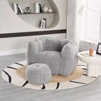 Fauteuil poire souple avec mousse haute résilience, canapé paresseux carré avec repose-pieds, housse pour adultes pour jouer, lire ou regarder la télévision