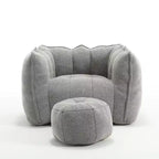 Fauteuil poire souple avec mousse haute résilience, canapé paresseux carré avec repose-pieds, housse pour adultes pour jouer, lire ou regarder la télévision