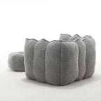 Fauteuil poire souple avec mousse haute résilience, canapé paresseux carré avec repose-pieds, housse pour adultes pour jouer, lire ou regarder la télévision