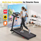 Tapis de course pliable Redliro avec inclinaison automatique, tapis de marche 2,5 CV pour la maison, tapis de course inclinable à 15 % avec poignées, capacité de 136 kg