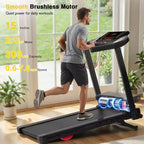 Tapis de course pliable Redliro avec inclinaison automatique, tapis de marche 2,5 CV pour la maison, tapis de course inclinable à 15 % avec poignées, capacité de 136 kg