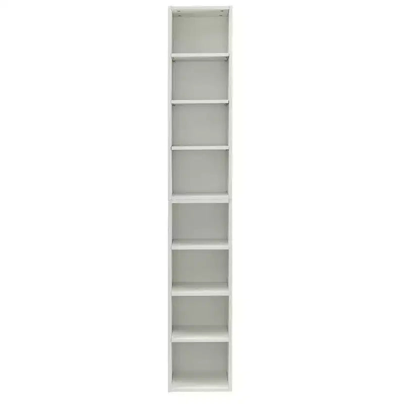 VIYET 11.69.370.9 8-Tier Media Tower Rack - White MDF, Adjustable Shelves