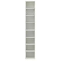 VIYET 11.69.370.9 8-Tier Media Tower Rack - White MDF, Adjustable Shelves