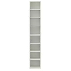 VIYET 11.69.370.9 8-Tier Media Tower Rack - White MDF, Adjustable Shelves