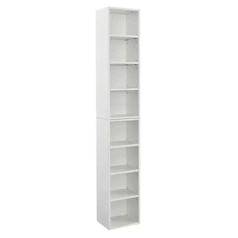 Étagère de rangement multimédia à 8 niveaux VIYET 11.69.370.9 - MDF blanc, étagères réglables