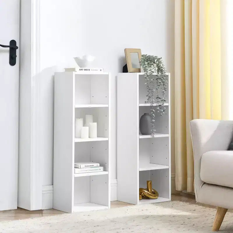 Étagère de rangement multimédia à 8 niveaux VIYET 11.69.370.9 - MDF blanc, étagères réglables