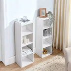 Étagère de rangement multimédia à 8 niveaux VIYET 11.69.370.9 - MDF blanc, étagères réglables