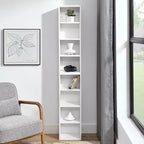 Étagère de rangement multimédia à 8 niveaux VIYET 11.69.370.9 - MDF blanc, étagères réglables