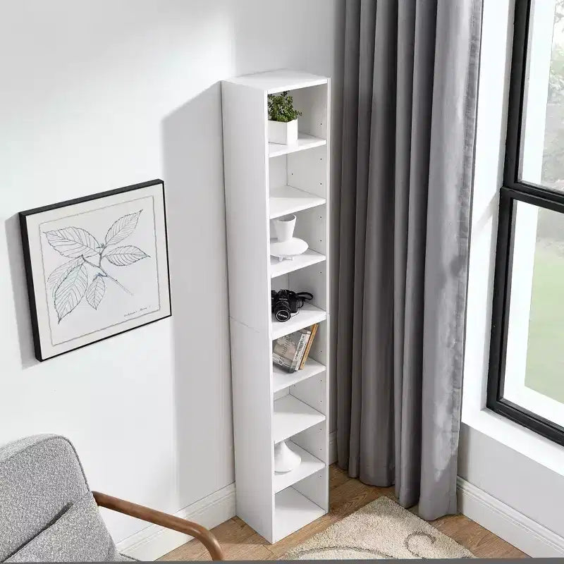 Étagère de rangement multimédia à 8 niveaux VIYET 11.69.370.9 - MDF blanc, étagères réglables