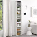 Étagère de rangement multimédia à 8 niveaux VIYET 11.69.370.9 - MDF blanc, étagères réglables