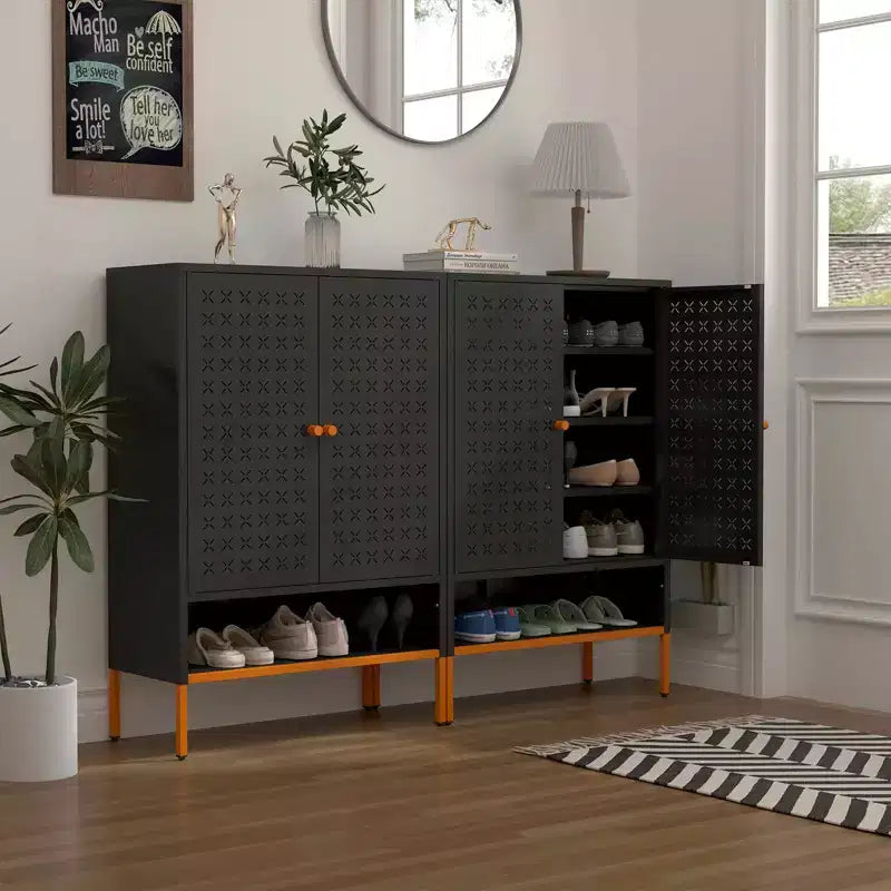 MAYEERTY Meuble à chaussures magnétique à étagère réglable, hauteur 3 positions pour chaussures de 17 à 32 cm