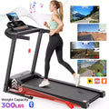 APP Control Treadmill  Limited-Time Deal, Treadmill w/ 300lb Capacity, 3HP Folding Treadmill for Home Walking Running, 64 Programs,Knee Strap Gift
