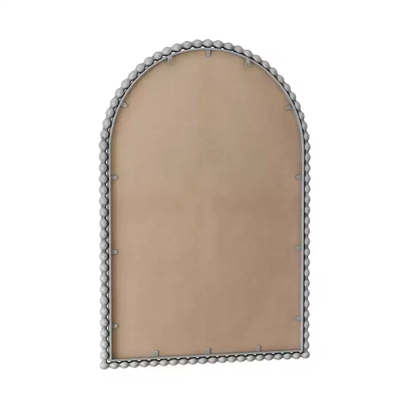 MAYEERTY Iron Arch Vintage Vanity Mirror Wall Hanging Placed Table for Living Room Bedroom Silver