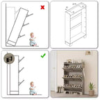 Slim 3-Drawer Shoe Cabinet with Ventilated Doors & Hooks - Space-Saving Entryway Storage Organizer