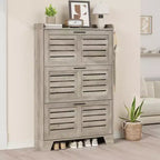 Slim 3-Drawer Shoe Cabinet with Ventilated Doors & Hooks - Space-Saving Entryway Storage Organizer