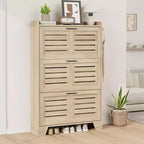 Slim 3-Drawer Shoe Cabinet with Ventilated Doors & Hooks - Space-Saving Entryway Storage Organizer