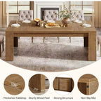 Lantine 70.9-Inch Rectangular Dining Table for 6-8, Farmhouse Wooden Kitchen Table, Large Dining Room Furniture for Kitchen, Living Room