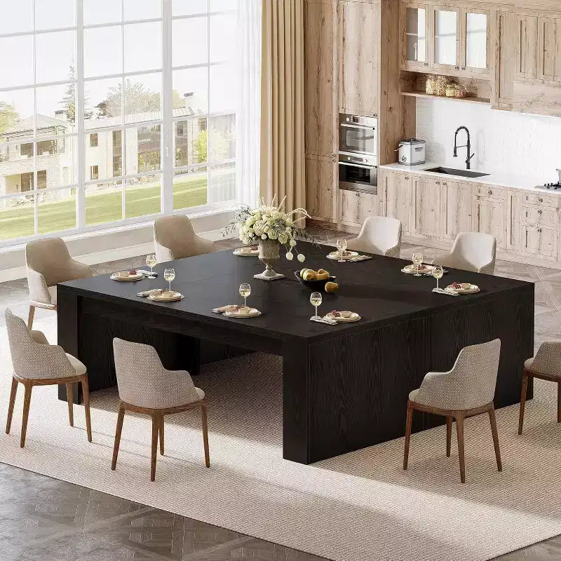 Lantine 70.9-Inch Rectangular Dining Table for 6-8, Farmhouse Wooden Kitchen Table, Large Dining Room Furniture for Kitchen, Living Room
