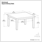 Colburn 54 x 54 inch Square Contemporary Dining Table in Walnut