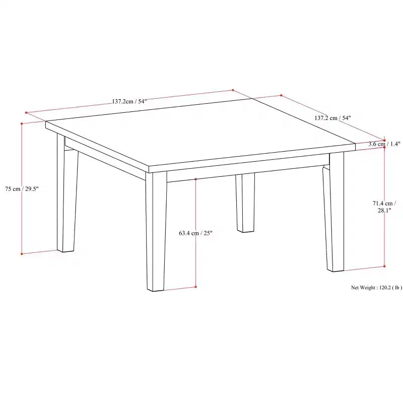 Colburn 54 x 54 inch Square Contemporary Dining Table in Walnut