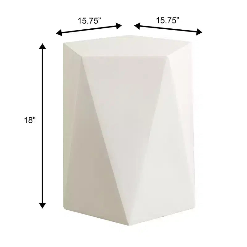 LeisureMod Nexovo - Table d'appoint géométrique moderne en pierre reconstituée pour l'intérieur et l'extérieur