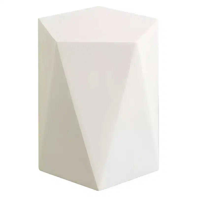LeisureMod Nexovo - Table d'appoint géométrique moderne en pierre reconstituée pour l'intérieur et l'extérieur