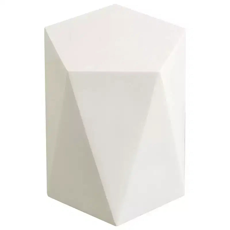 LeisureMod Nexovo - Table d'appoint géométrique moderne en pierre reconstituée pour l'intérieur et l'extérieur
