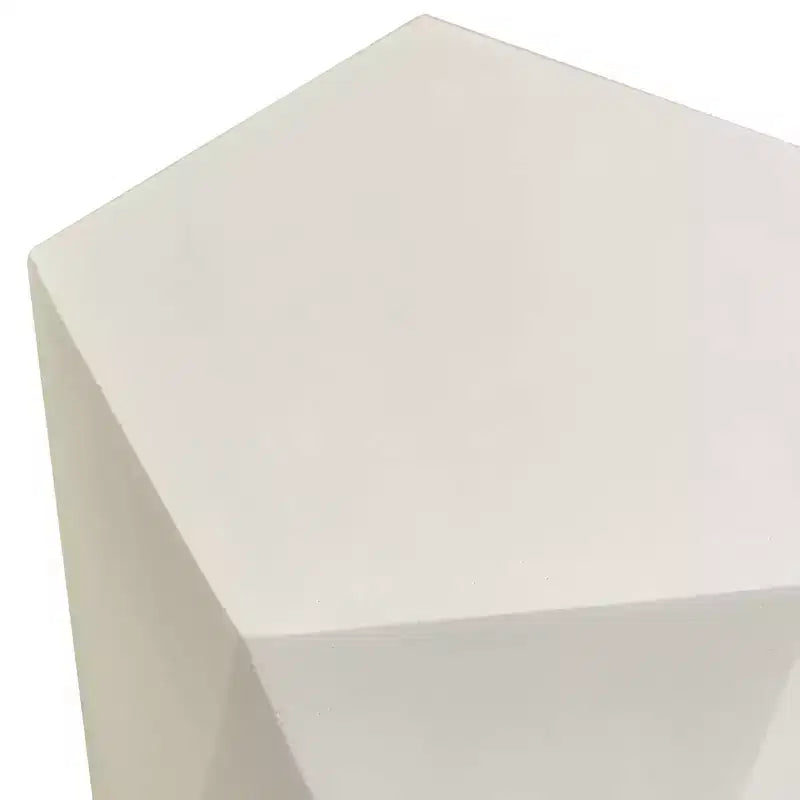 LeisureMod Nexovo - Table d'appoint géométrique moderne en pierre reconstituée pour l'intérieur et l'extérieur