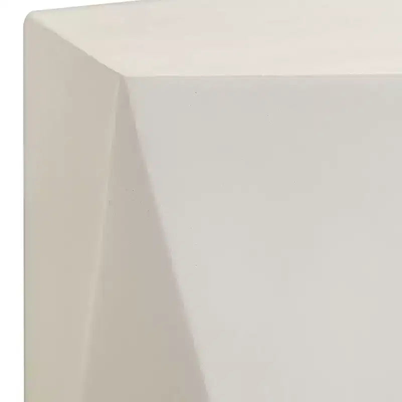 LeisureMod Nexovo - Table d'appoint géométrique moderne en pierre reconstituée pour l'intérieur et l'extérieur