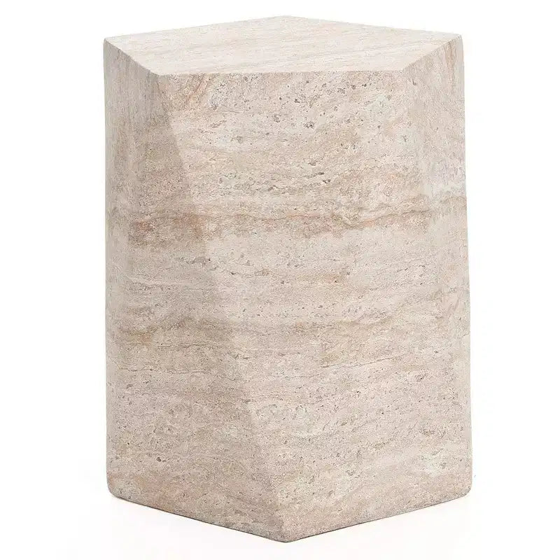 LeisureMod Nexovo Modern Geometric End Table - Fiberstone Indoor/Outdoor Side Table
