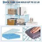 Organisateur d'entrée moderne à 6 cubes, modulable en grille métallique empilable, assemblage rapide pour chaussures, sacs et accessoires