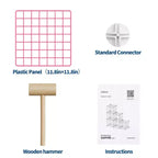 Organisateur d'entrée moderne à 6 cubes, modulable en grille métallique empilable, assemblage rapide pour chaussures, sacs et accessoires