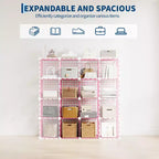 Organisateur d'entrée moderne à 6 cubes, modulable en grille métallique empilable, assemblage rapide pour chaussures, sacs et accessoires