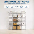 Organisateur d'entrée moderne à 6 cubes, modulable en grille métallique empilable, assemblage rapide pour chaussures, sacs et accessoires