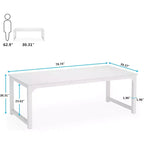 Lantine Modern Computer Desk, 78.7 x 39.4 inch X Large Executive Office Desk Computer Table Study Writing Desk Workstation for Home Office,White