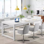 Lantine Modern Computer Desk, 78.7 x 39.4 inch X Large Executive Office Desk Computer Table Study Writing Desk Workstation for Home Office,White