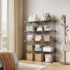 12-Cube Storage Organizer 37 x 13 x 38  Modular Wire Shelving Unit for Closet, Bedroom, Office (1-Pack)