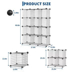 12-Cube Storage Organizer 37 x 13 x 38  Modular Wire Shelving Unit for Closet, Bedroom, Office (1-Pack)