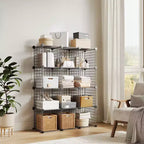 12-Cube Storage Organizer 37 x 13 x 38  Modular Wire Shelving Unit for Closet, Bedroom, Office (1-Pack)