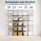 12-Cube Storage Organizer 37 x 13 x 38  Modular Wire Shelving Unit for Closet, Bedroom, Office (1-Pack)