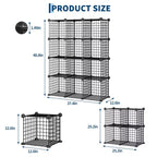 12-Cube Storage Organizer 37 x 13 x 38  Modular Wire Shelving Unit for Closet, Bedroom, Office (1-Pack)