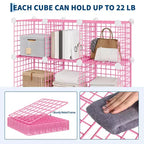 12-Cube Storage Organizer 37 x 13 x 38  Modular Wire Shelving Unit for Closet, Bedroom, Office (1-Pack)