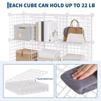 12-Cube Storage Organizer 37 x 13 x 38  Modular Wire Shelving Unit for Closet, Bedroom, Office (1-Pack)