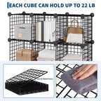 12-Cube Storage Organizer 37 x 13 x 38  Modular Wire Shelving Unit for Closet, Bedroom, Office (1-Pack)