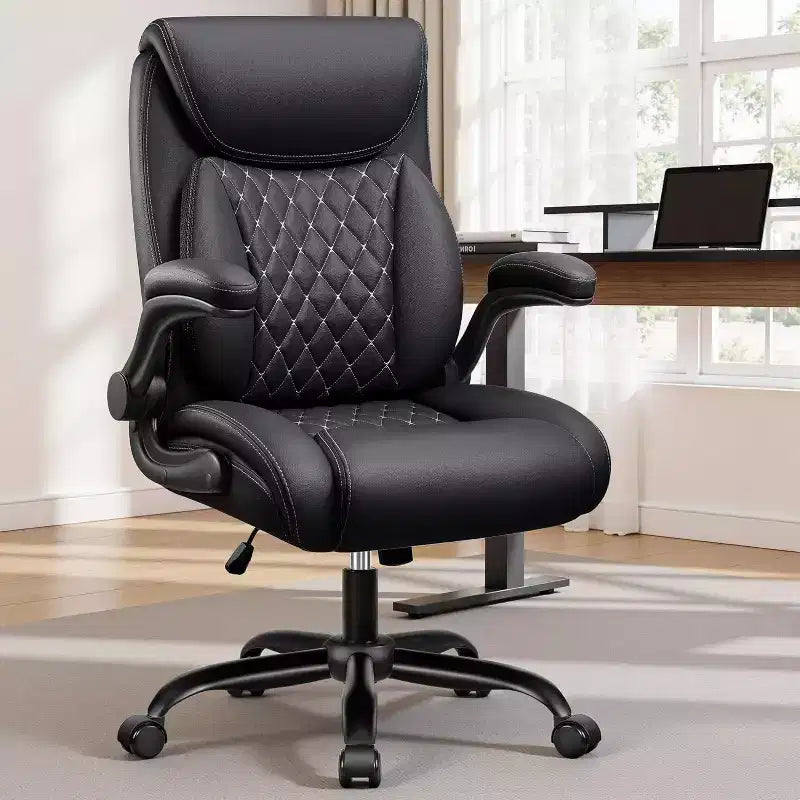 BALHAM TRADE - Chaise de bureau ergonomique avec support lombaire et accoudoirs réglables, roulettes pour le soulagement des douleurs dorsales